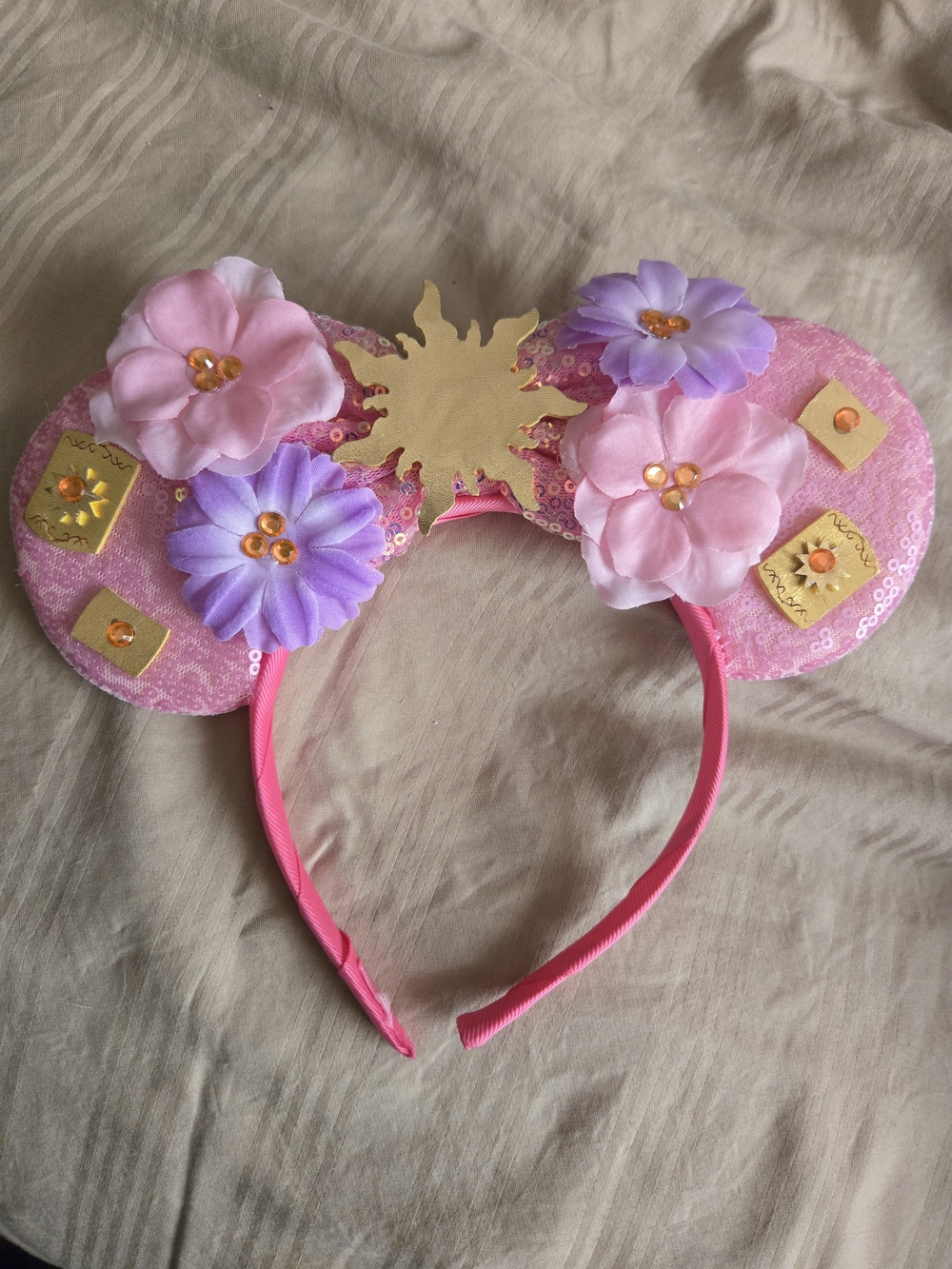 Handmade Tangled Rapunzel Inspired Minnie Mouse Ears Headband